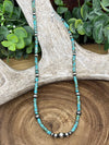 Lexy Sterling 4-8mm Navajo & Turquoise Bead Necklace