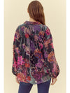 Taylor Velvet Flower Print Blouse