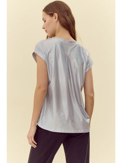 LIbby Short Sleeve Metallic Top