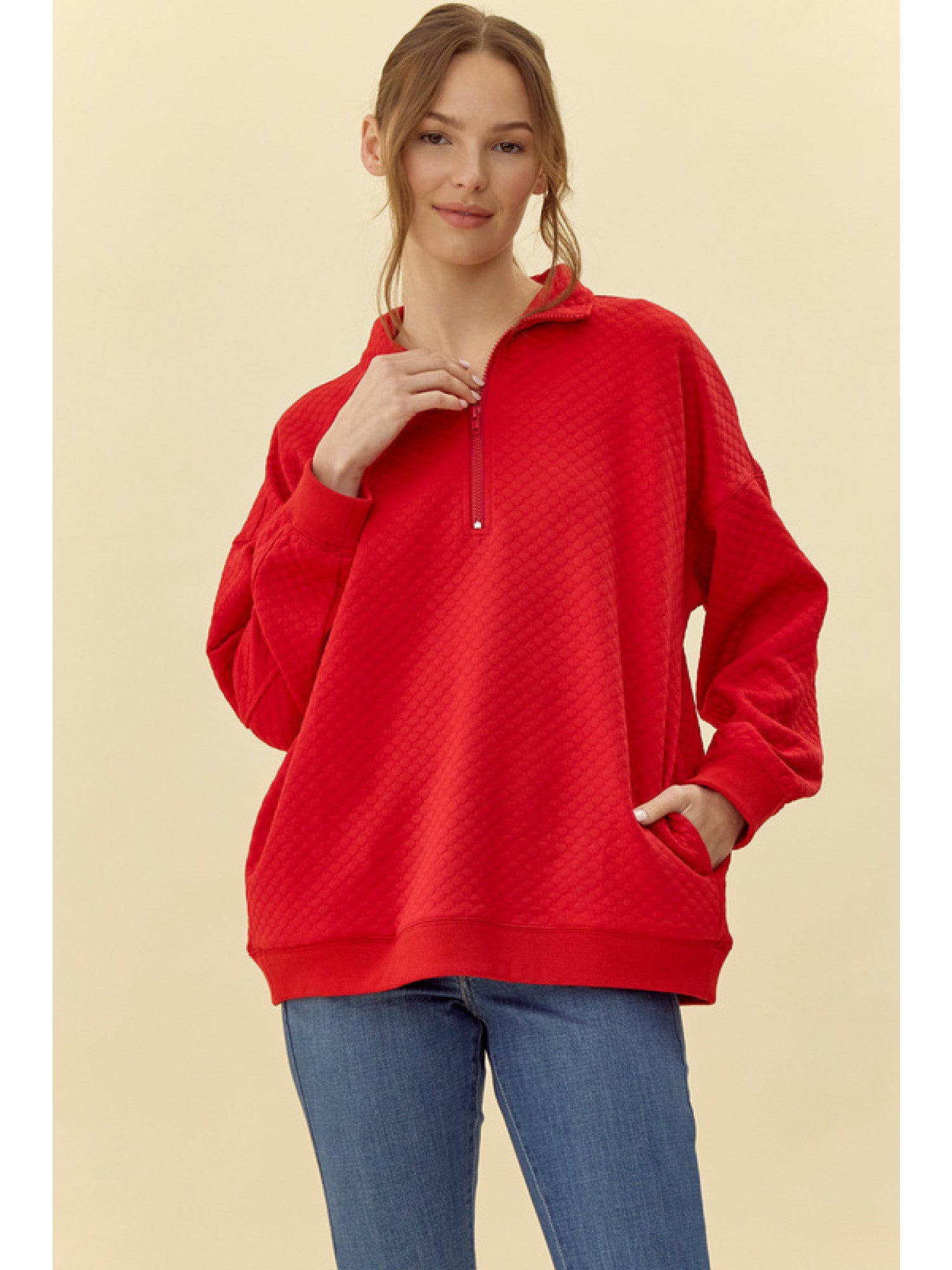 Sienna Textured Half Zip Pullover