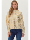 Metallic Leopard Pullover Top