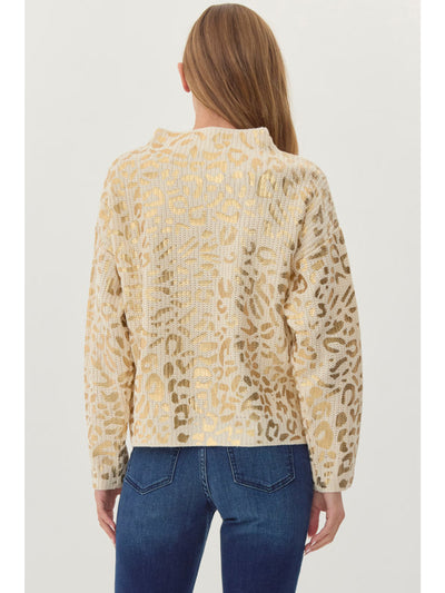 Metallic Leopard Pullover Top