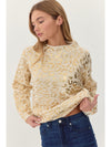 Metallic Leopard Pullover Top