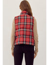 Fireside Plaid Puffer Vest - Red