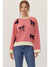 Kayla Red Stripe Black Bow Sweater