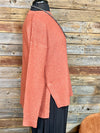 Compass Side Split Sweater - Rust