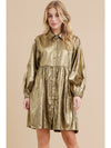 Metallic Baby Doll Dress