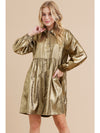 Metallic Baby Doll Dress