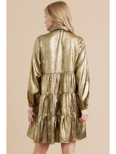 Metallic Baby Doll Dress