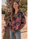 Taylor Velvet Flower Print Blouse