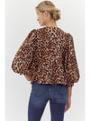 May Leopard Print Bow Tie Blouse