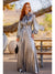 Silver Stunner Metallic Long Sleeve Pleated Maxi Dress