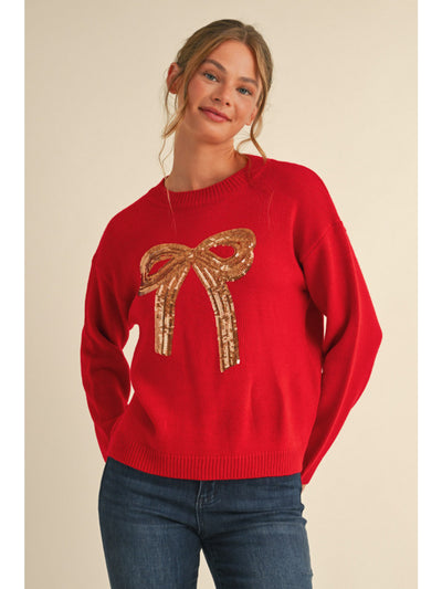 Mia Sequin Bow Sweater