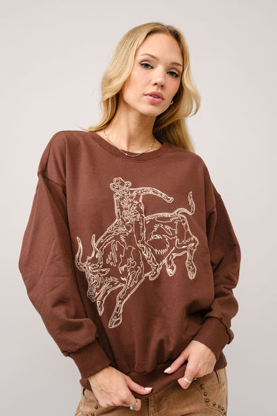 Bull Rider Embordered Sweatshirt