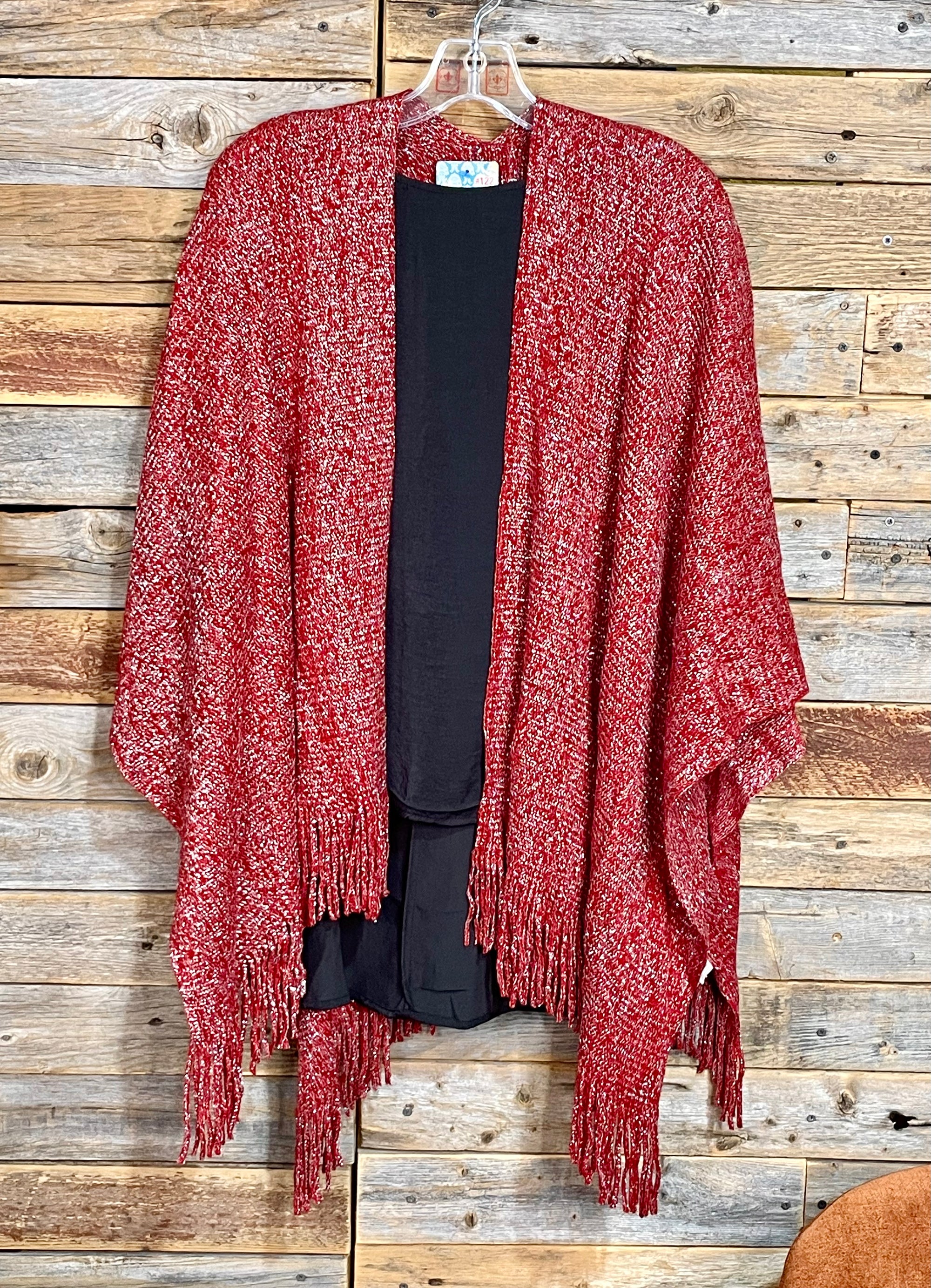 Shimmer & Fringe Shawl Cardigan - One Size