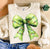 Christmas Light Grinchy Bow Sweatshirt