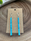 Hunter Triple Stone Turquoise Long Bar Earrings - 3"