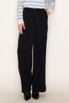 Waist Band Wide Leg Pockets Solid Straight Pants