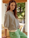 Cali Black & Natural Stripe Top