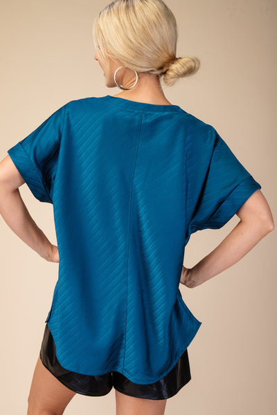 Gina Dolman Sleeve Satin Blouse