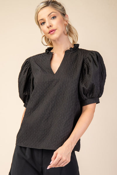 Katie V-Neck Puff Sleeve Top