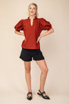 Katie V-Neck Puff Sleeve Top