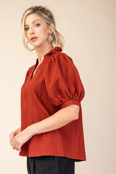 Katie V-Neck Puff Sleeve Top