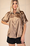 Altruism Shirred Satin Blouse