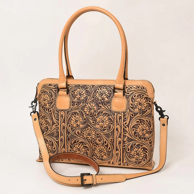 Tooled Handbag With Optional Shoulder Strap