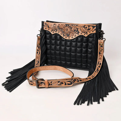 Kinsley Tooled and Quilted Leather Fringe Purse