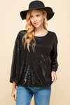 Solid Sequin Long Sleeves