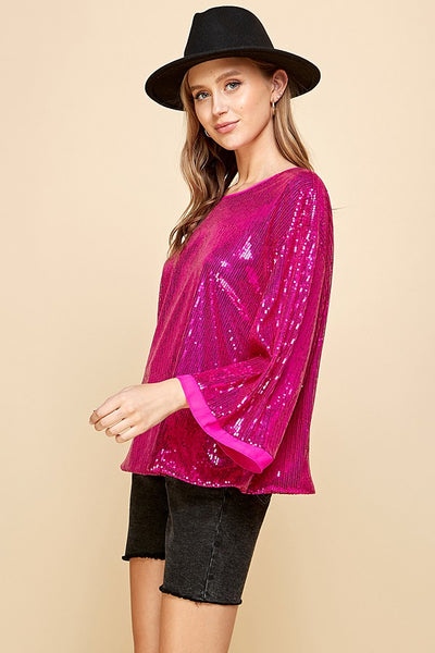 Solid Sequin Long Sleeves