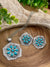 Vesta Round Medallion Necklace & Earrings - Turquoise
