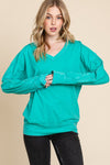 Mineral Wash Solid Long Sleeve Top