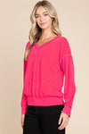 Mineral Wash Solid Long Sleeve Top