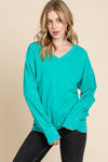 Mineral Wash Solid Long Sleeve Top