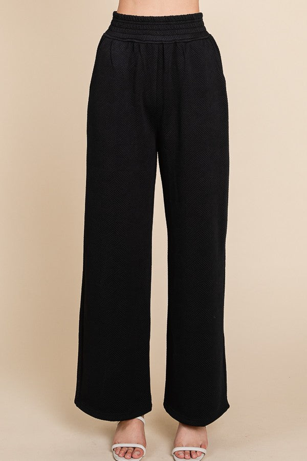 Tall Black Low Rise Textured Straight Leg Pants