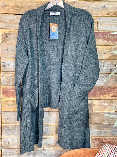 Savannah Hi-Lo Ribbed Cardigan - One Size