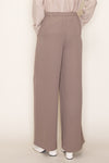 Waist Band Wide Leg Pockets Solid Straight Pants