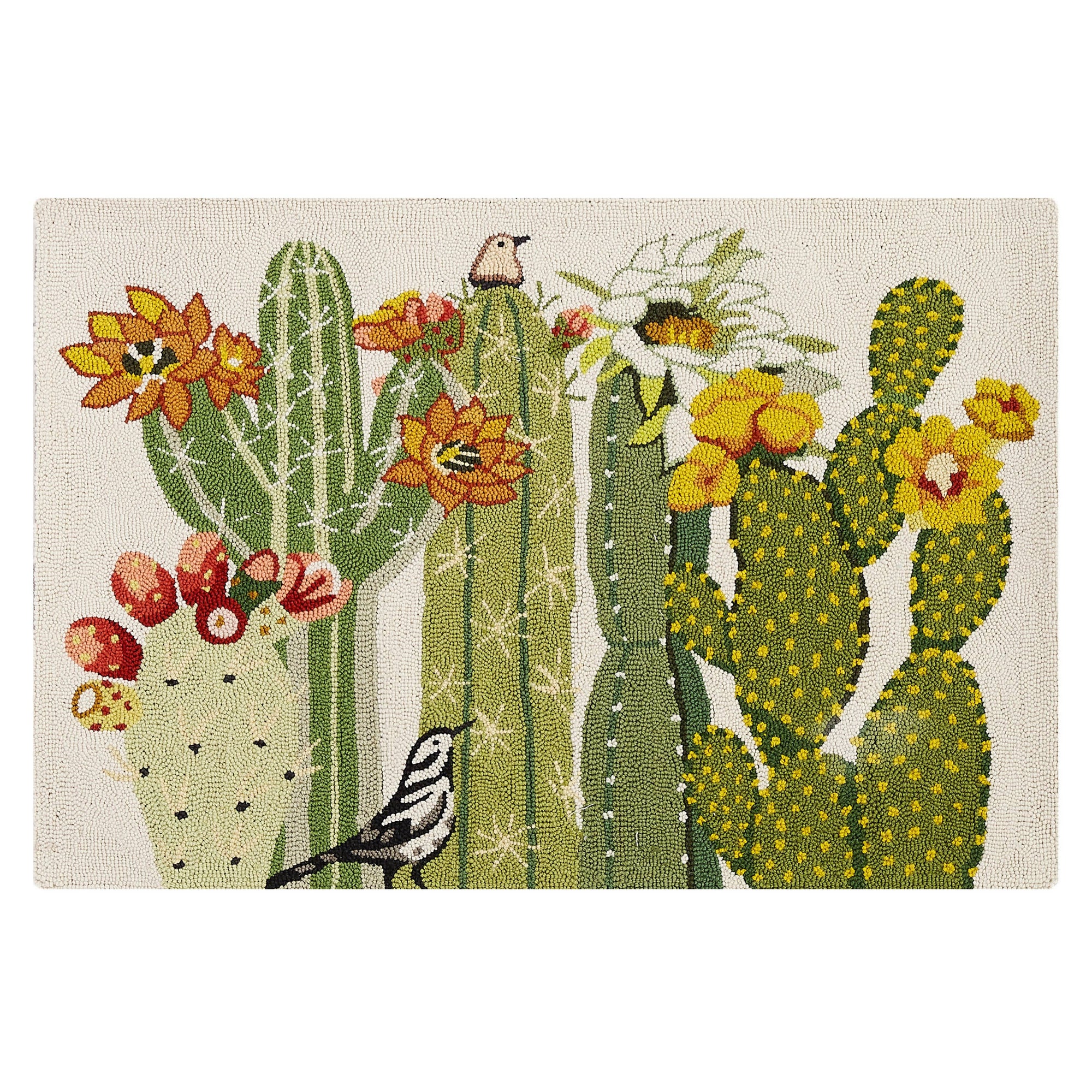 Cactus Floral Hook Rug