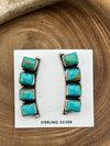 Destiny 4 Stone Bar Turquoise Earrings