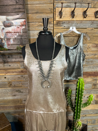 Rodanthe Metallic Tank Top