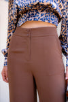 Sara Solid Woven Wide Leg Trousers