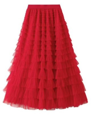 Abigail Ruffle Mesh Maxi Skirt