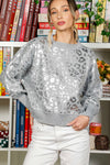 Long Sleeve Foil Animal Sweater