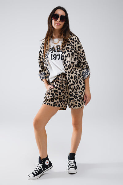 Lola Leopard Print Relaxed Long Sleeve Shirt