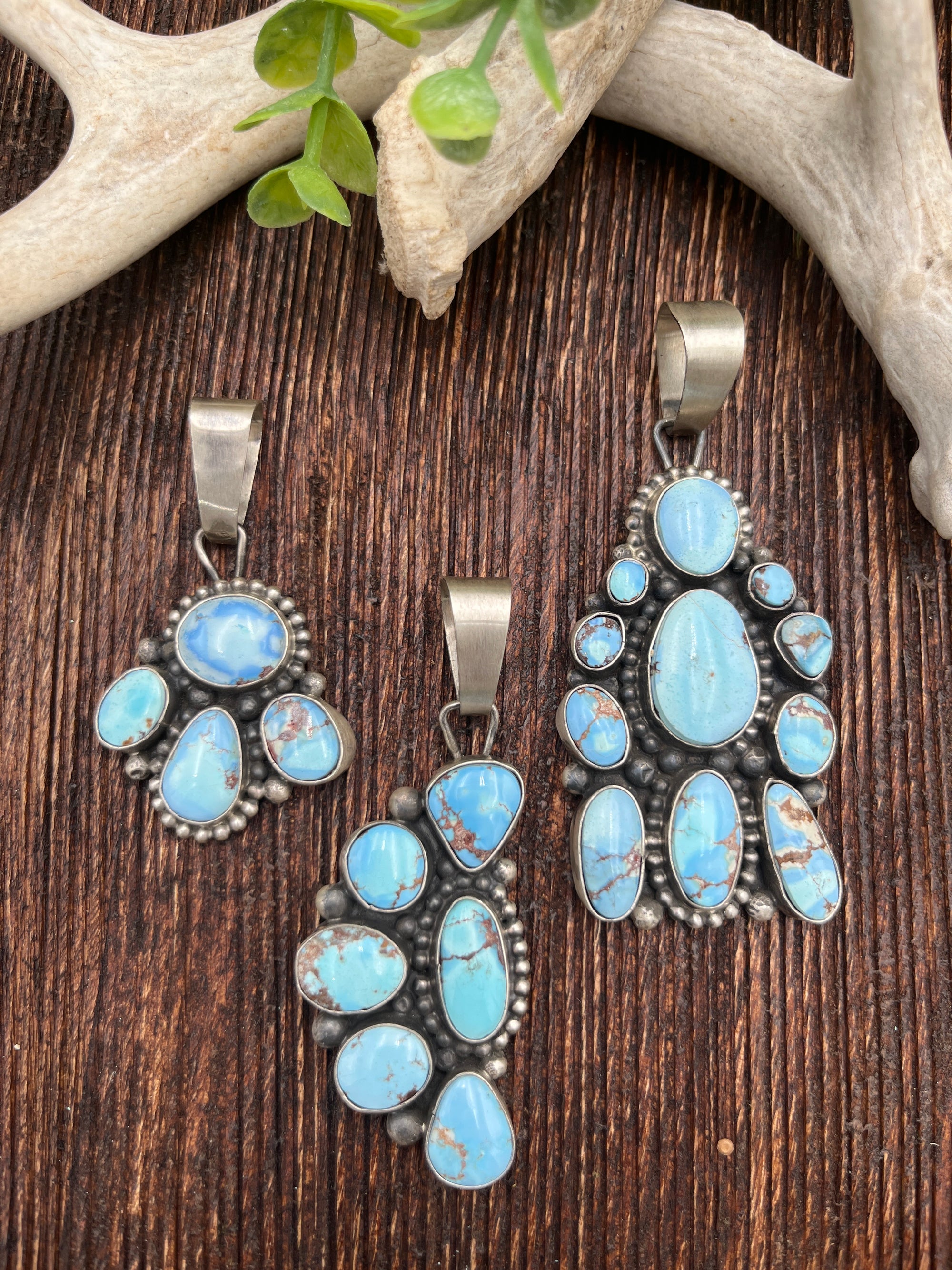 Lewiston Golden Hills Turquoise Cluster Pendant