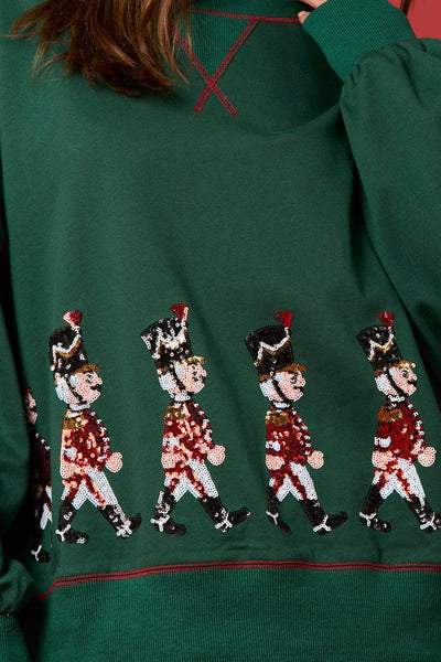 Christmas Soliders Sequin Oversized Sweatshirt