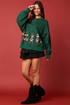 Christmas Soliders Sequin Oversized Sweatshirt