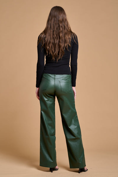 Olive Stretchy Wide Leg Jean